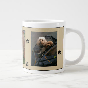 Aangepaste hondenfoto pootafdrukken leuke fotolijs grote koffiekop