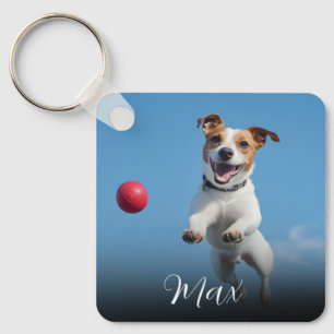 Aangepaste hondenfoto sleutelhanger