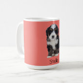 Aangepaste hondenfoto - Sunset Coral met huisdiern Koffiemok (Voorkant links)