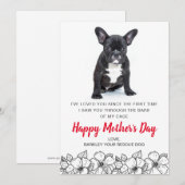 Aangepaste hondenfoto van Rescue Dog Pet Moederdag Feestdagenkaart (Voorkant / Achterkant)