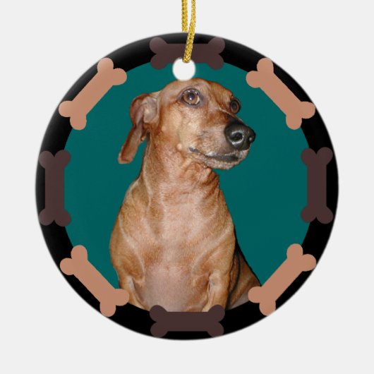 Aangepaste hondenfoto-versiering keramisch ornament (Voorkant)