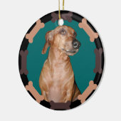 Aangepaste hondenfoto-versiering keramisch ornament (Links)
