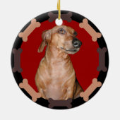 Aangepaste hondenfoto-versiering keramisch ornament (Achterkant)