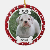 Aangepaste hondenfoto-versiering keramisch ornament (Voorkant)