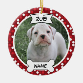 Aangepaste hondenfoto-versiering keramisch ornament