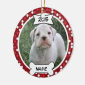 Aangepaste hondenfoto-versiering keramisch ornament (Links)