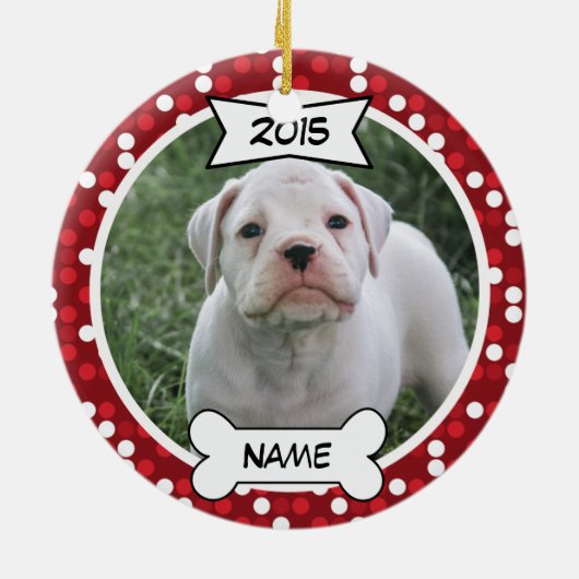 Aangepaste hondenfoto-versiering keramisch ornament (Achterkant)