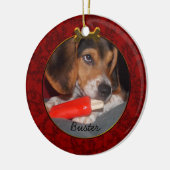 Aangepaste hondenfoto-versiering keramisch ornament (Links)