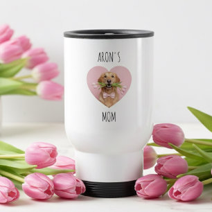 Aangepaste hondenfoto voor mama Gepersonaliseerd Reisbeker