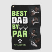 Aangepaste hondenfotocollage Beste papa op par Golfhanddoek (Voorkant)