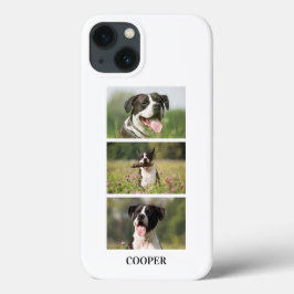 Aangepaste hondenfotocollage monogram gepersonalis Case-Mate iPhone case