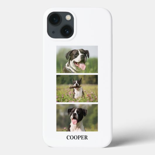 Aangepaste hondenfotocollage monogram gepersonalis Case-Mate iPhone case (Achterkant)