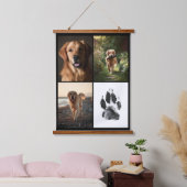 Aangepaste hondenfoto's collage pootafdruk geperso hangend wandkleed (Slaapkamer)