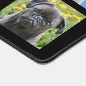 Aangepaste hondenfoto's op zwart bureaumat (Hoek)