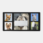 Aangepaste hondenfoto's op zwart bureaumat (Keyboard & Muis)