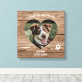 Aangepaste Hondengehugtenis Rustiek Hout & Foto Canvas Afdruk (Insitu (Houten vloer))