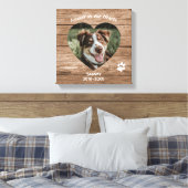 Aangepaste Hondengehugtenis Rustiek Hout & Foto Canvas Afdruk (Insitu (Slaapkamer))