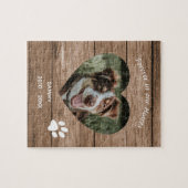 Aangepaste Hondengehugtenis Rustiek Hout & Foto Legpuzzel (Horizontaal)