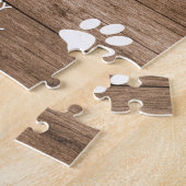Aangepaste Hondengehugtenis Rustiek Hout & Foto Legpuzzel (Zijkant)