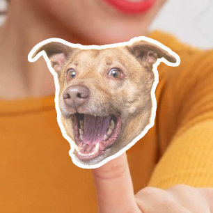 Aangepaste hondengezicht Stickers   Dog Mom Gift