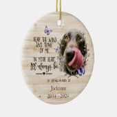 Aangepaste hondenherdenkingsornament met foto keramisch ornament (Rechts)