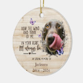 Aangepaste hondenherdenkingsornament met foto keramisch ornament (Links)