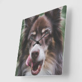 Aangepaste hondenklok, persoonlijke setklok vierkante klok (Hoek)