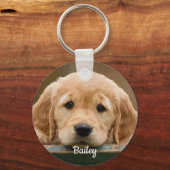 Aangepaste Hondenliefhebber Eenvoudige, moderne fo Sleutelhanger (Voorkant)