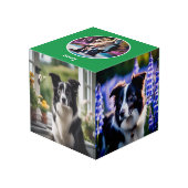 Aangepaste Hondenliefhebber Gift Groene Naam Multi Kubus (Achter hoekig)