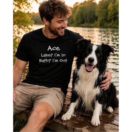 Aangepaste hondenliefhebber | Meer in bad uit T-shirt