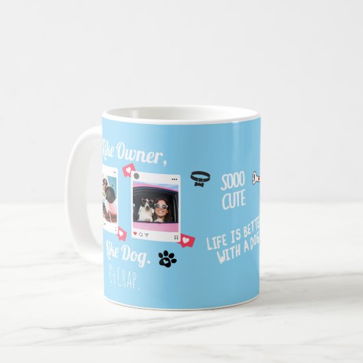 Aangepaste Hondenliefhebber Mok | Gepersonaliseerd (Voorkant links)