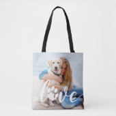 Aangepaste Hondenliefhebber Pet foto van LOVE Pw a Tote Bag (Voorkant)