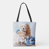 Aangepaste Hondenliefhebber Pet foto van LOVE Pw a Tote Bag (Achterkant)