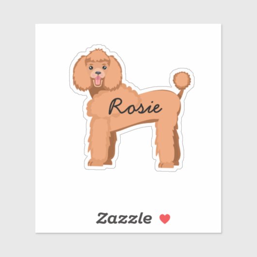 Aangepaste hondennaam abrikoos poedel sticker (Vel)