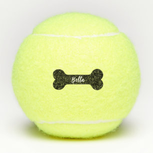 Aangepaste hondennaam & Cute Paw Print Huisdier Tennisballen