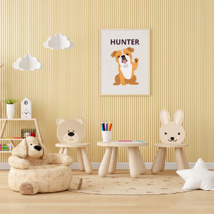 Aangepaste hondennaam en foto poster