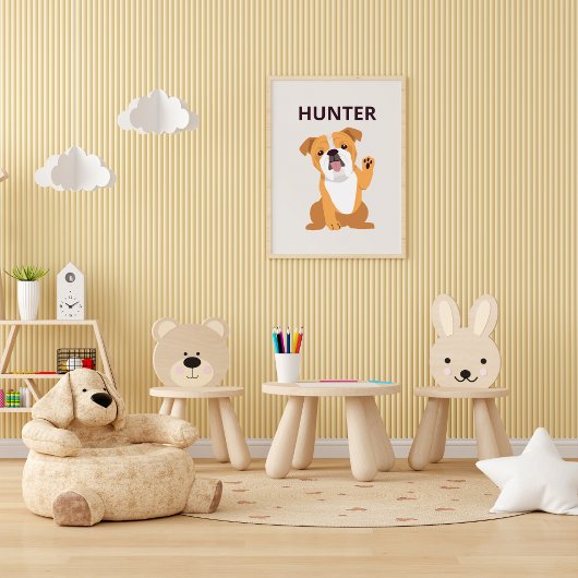 Aangepaste hondennaam en foto poster