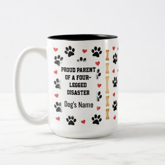 Aangepaste hondennaam fotocadeau tweekleurige koffiemok