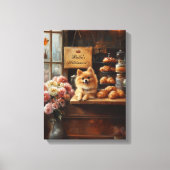 Aangepaste hondennaam Franse bakkerij Pommerse hon Canvas Afdruk (Voorkant)