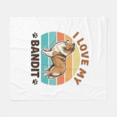 Aangepaste hondennaam Retro zonsondergang huisdier Fleece Deken (Voorkant (Horizontaal))