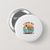 Aangepaste hondennaam Retro zonsondergang huisdier Ronde Button 5,7 Cm (Voorkant /achterkant)
