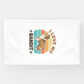 Aangepaste hondennaam Retro zonsondergang huisdier Spandoek (Horizontaal)