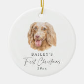 Aangepaste hondennaam teckel Mijn eerste kerst Keramisch Ornament (Voorkant)