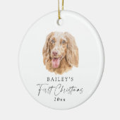 Aangepaste hondennaam teckel Mijn eerste kerst Keramisch Ornament (Links)