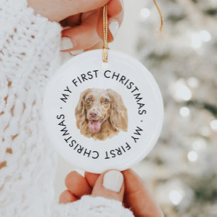 Aangepaste hondennaam teckel Mijn eerste kerst Keramisch Ornament