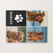 Aangepaste hondenpootafdruk 3-foto collage legpuzzel (Horizontaal)