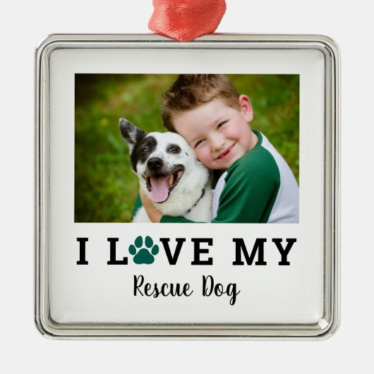 Aangepaste Hondenras afdrukken Groene pagina Pagin Metalen Ornament (Voorkant)