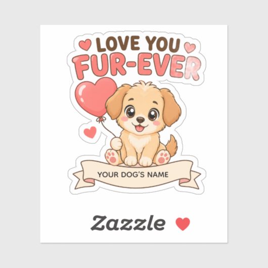 Aangepaste Hondensticker Liefde Voor Jou Tot In De Sticker (Vel)