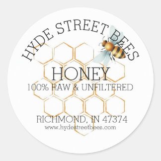 Aangepaste Honey Jar Label Bewerkbare Ronde Bij St