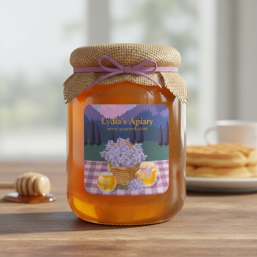 Aangepaste honing en lavendel vierkante sticker